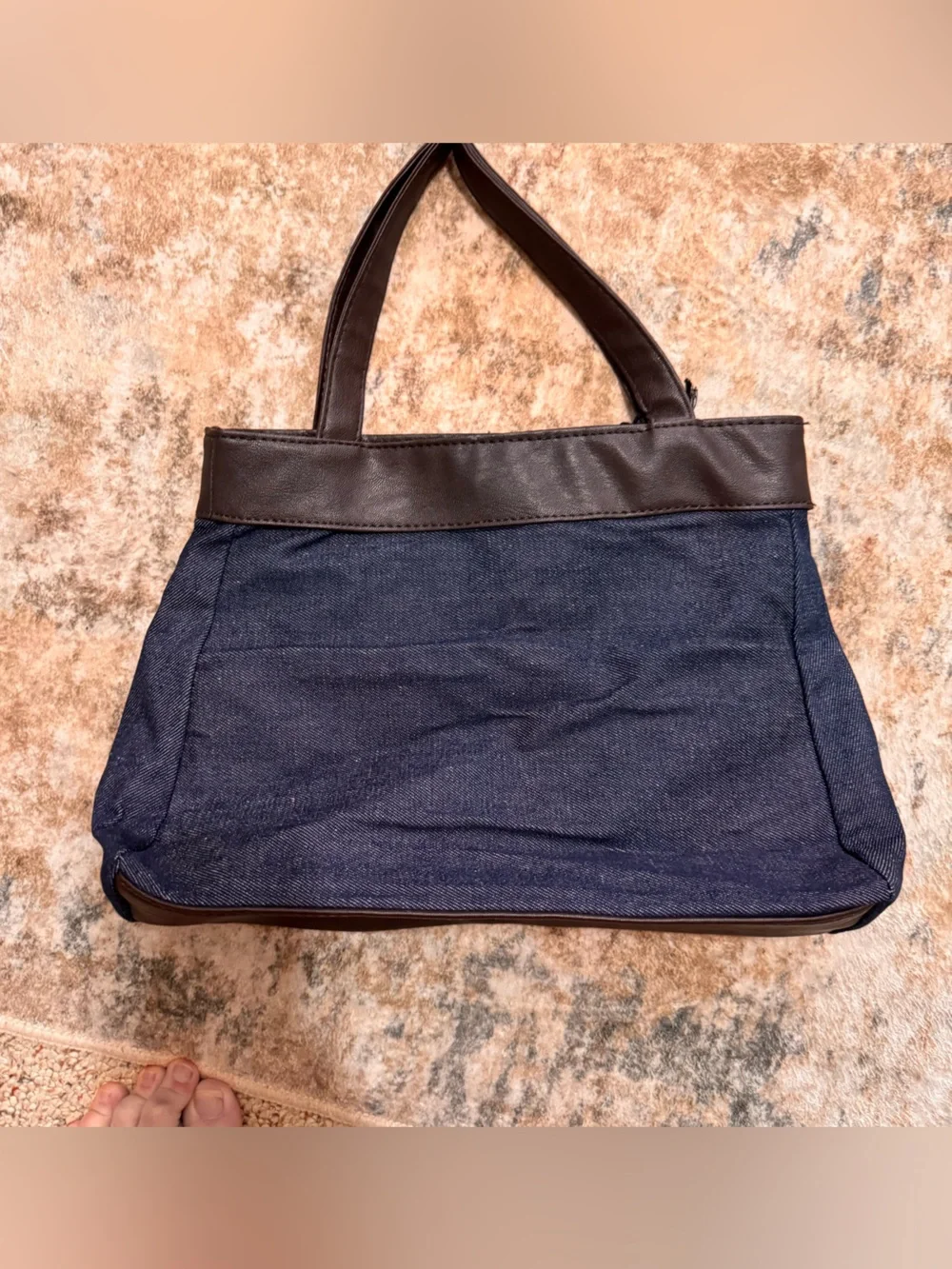 Gold Coast Denim & Brown Leather Pocket Shoulder Bag -Western wear/ McBling/Boho